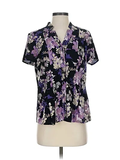 Pre-owned 212 Collection Short Sleeve Blouse In Purple