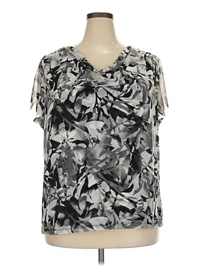 Pre-owned 212 Collection Short Sleeve Blouse In Silver