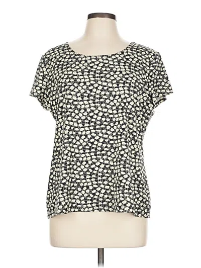 Pre-owned 212 Collection Short Sleeve Top Ivory Square Neckline Tops In White