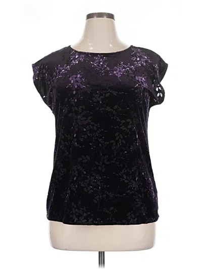 Pre-owned 212 Collection Short Sleeve Top Purple Boatneck Tops