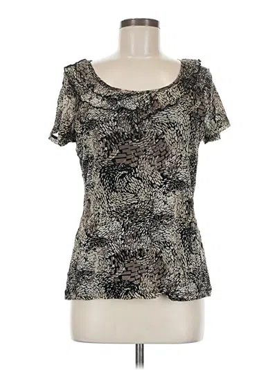 Pre-owned 212 Collection Short Sleeve Top Silver Scoop Neck Tops