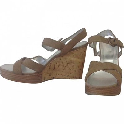 Pre-owned Hogan Beige Suede Sandals