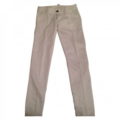 Pre-owned Dsquared2 White Cotton Trousers