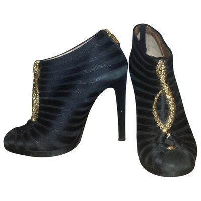 Pre-owned Roberto Cavalli Law Boots In Black