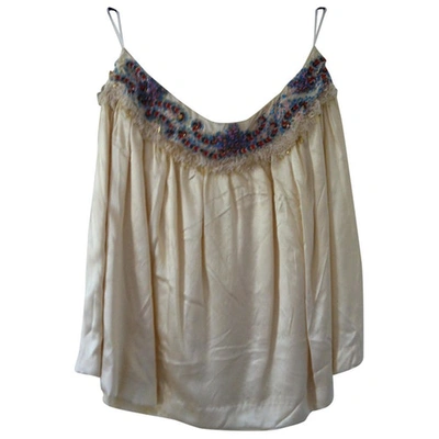 Pre-owned Manoush Beige Silk Skirt
