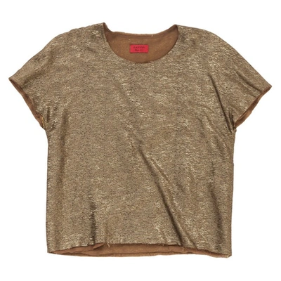 Pre-owned Lanvin Gold Silk Top
