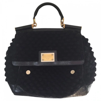 Pre-owned Dolce & Gabbana Black Leather Handbag Sicily