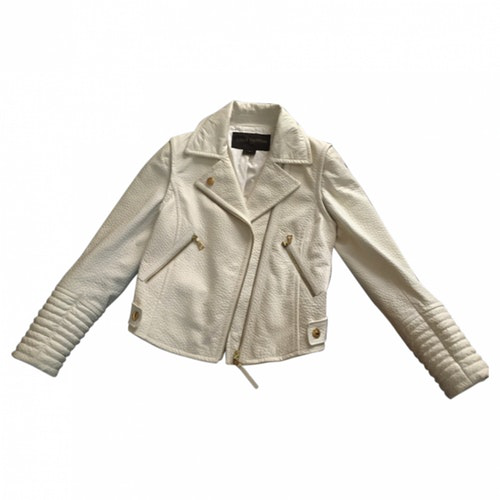 Pre-Owned Louis Vuitton n White Leather Jacket | ModeSens