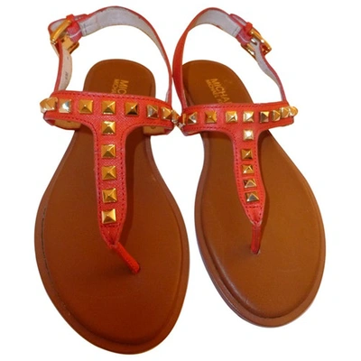 Pre-owned Michael Kors Orange Leather Sandals