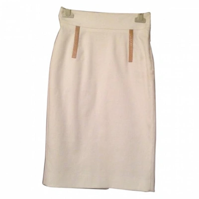 Pre-owned Dsquared2 White Cotton - Elasthane Skirt