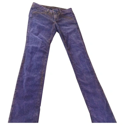 Pre-owned Theyskens' Theory Purple Cotton Trousers
