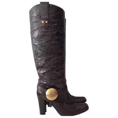 Pre-owned Dolce & Gabbana Brown Leather Boots