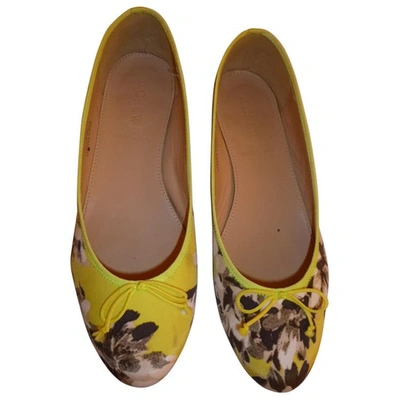 Pre-owned Jcrew Cloth Ballet Flats In Yellow