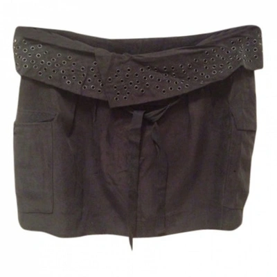 Pre-owned Iro Silk Mini Skirt In Black