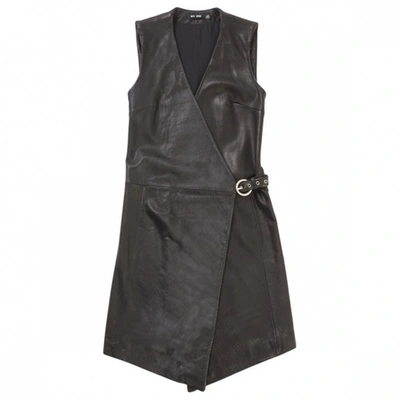 Pre-owned Blk Dnm Black Leather Dress