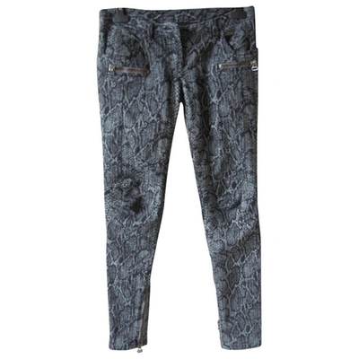 Pre-owned Balmain Trousers In A Python Pattern In Grey