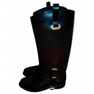 Pre-owned Ralph Lauren Wellington Boots In Black