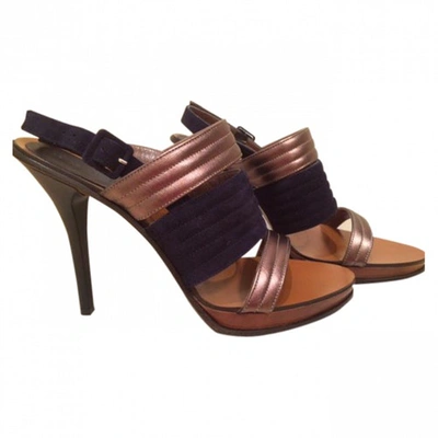 Pre-owned Marni Leather Sandals In Blue