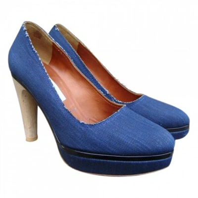 Pre-owned Lanvin Blue Cloth Heels