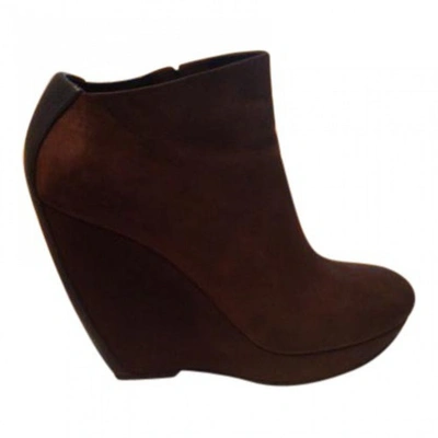 Pre-owned Balenciaga Brown Suede Ankle Boots