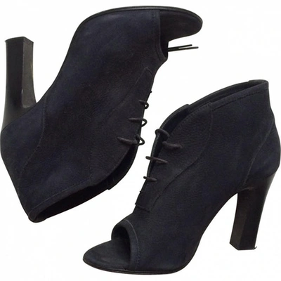 Pre-owned Jil Sander Navy Suede Ankle Boots