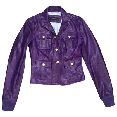 Pre-owned Dsquared2 Purple Leather Jacket