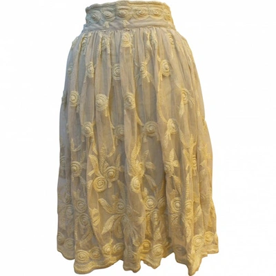 Pre-owned Tara Jarmon Ecru Cotton Skirt