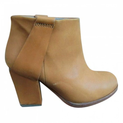 Pre-owned Surface To Air Beige Leather Ankle Boots
