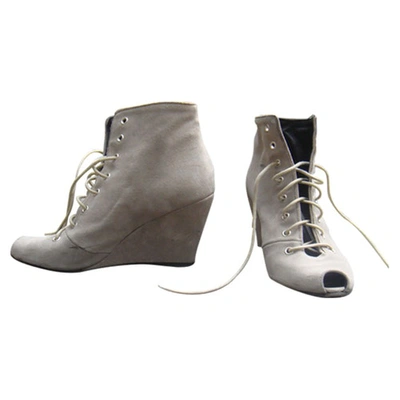 Pre-owned American Retro Beige Leather Ankle Boots