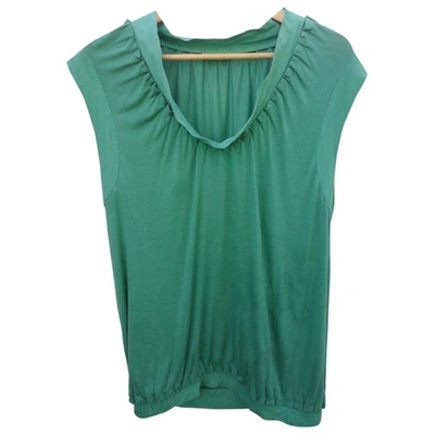 Pre-owned By Malene Birger Green Cotton Top