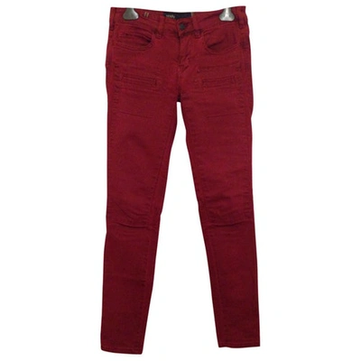 Pre-owned Notify Burgundy Cotton Jeans