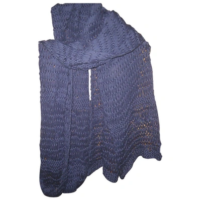 Pre-owned Maje Blue Cotton Scarf