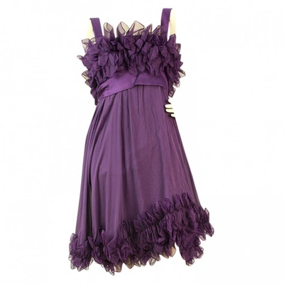 Pre-owned Elie Saab Purple Silk Dress