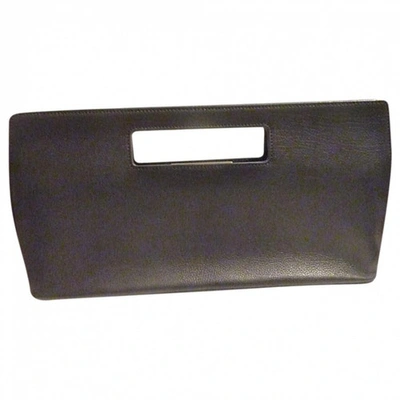 Pre-owned Jil Sander Leather Clutch Bag In Black