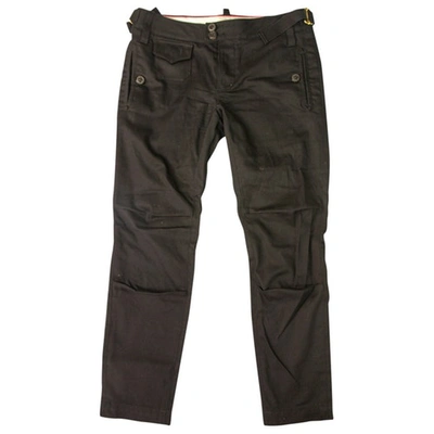 Pre-owned Dsquared2 Black Cotton Trousers