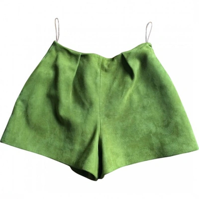 Pre-owned Carven Green Suede Shorts