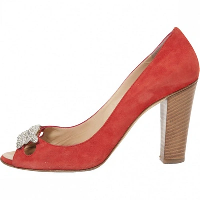 Pre-owned Giuseppe Zanotti Red Suede Heels