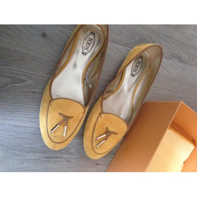 Pre-owned Tod's Yellow Leather Flats