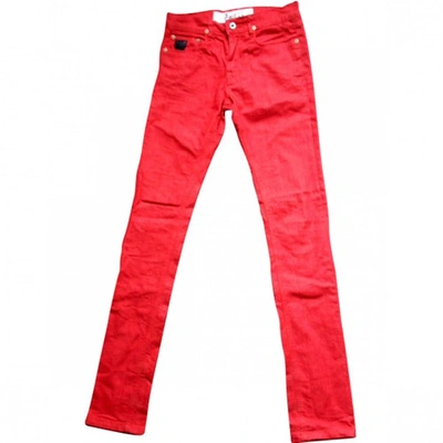 Pre-owned April77 Red Cotton - Elasthane Jeans