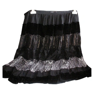 Pre-owned Bcbg Max Azria Black Silk Skirt