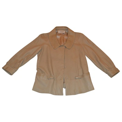 Pre-owned Pringle Of Scotland Beige Leather Jacket