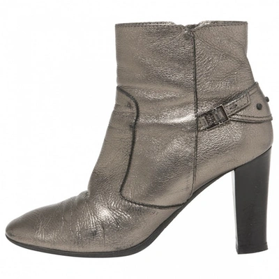 Pre-owned Tod's Metallic Leather Ankle Boots
