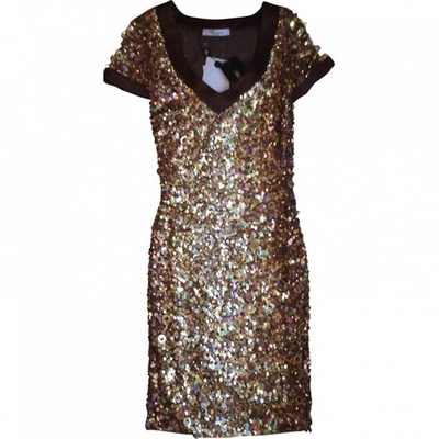 Pre-owned Blumarine Gold Silk Dress