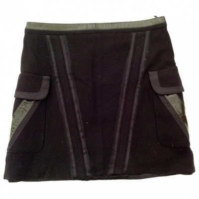 Pre-owned Versace Navy Wool Skirt