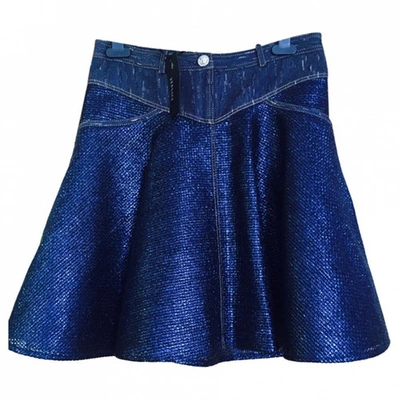 Pre-owned Versace Metallic Linen Skirt