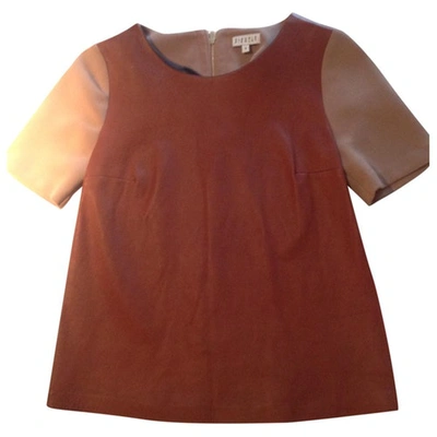 Pre-owned Claudie Pierlot Camel Leather Top