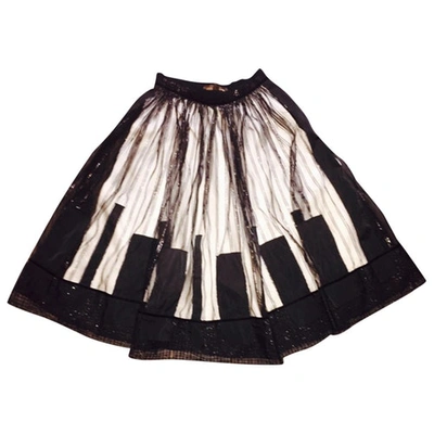 Pre-owned Louis Vuitton Black Silk Skirt