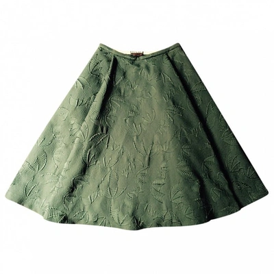 Pre-owned Rochas Green Polyester Skirt