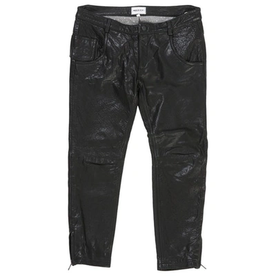 Pre-owned American Retro Black Leather Trousers