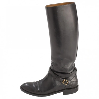 Pre-owned Saint Laurent Black Leather Boots | ModeSens